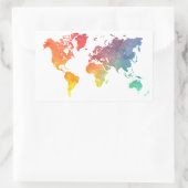Sticker Rectangulaire carte mondiale 5 (Sac)