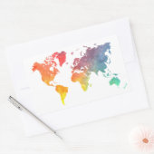 Sticker Rectangulaire carte mondiale 5 (Enveloppe)