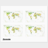 Sticker Rectangulaire Carte mondiale Globe Pays Atlas (Feuille)