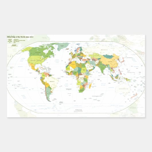 Sticker Rectangulaire Carte mondiale Globe Pays Atlas (Devant)
