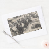 Sticker Rectangulaire Carte postale Chincoteague Pony Vintage 1941 (Enveloppe)