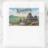 Sticker Rectangulaire Carte postale de Kumamoto (Sac)
