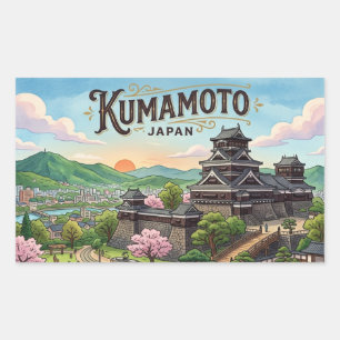 Sticker Rectangulaire Carte postale de Kumamoto
