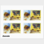 Sticker Rectangulaire Carte postale Halloween vintage (Feuille)