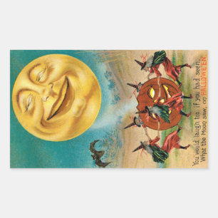 Sticker Rectangulaire Carte postale Halloween vintage