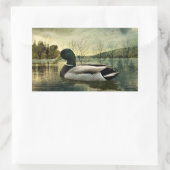 Sticker Rectangulaire Carte postale Patinée vintage Mallard Duck (Sac)