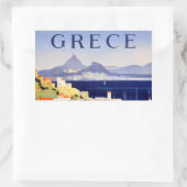 Sticker Rectangulaire Carte postale Vintage Athènes Grèce (Sac)