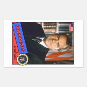 Sticker Rectangulaire Carte Richard Nixon de baseball