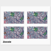 Sticker Rectangulaire Carte Rome Italie (Feuille)