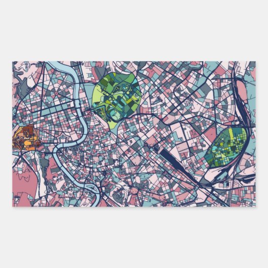 Sticker Rectangulaire Carte Rome Italie (Devant)