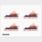 Sticker Rectangulaire Carte Skyline Drive Shenandoah Virginia (Feuille)