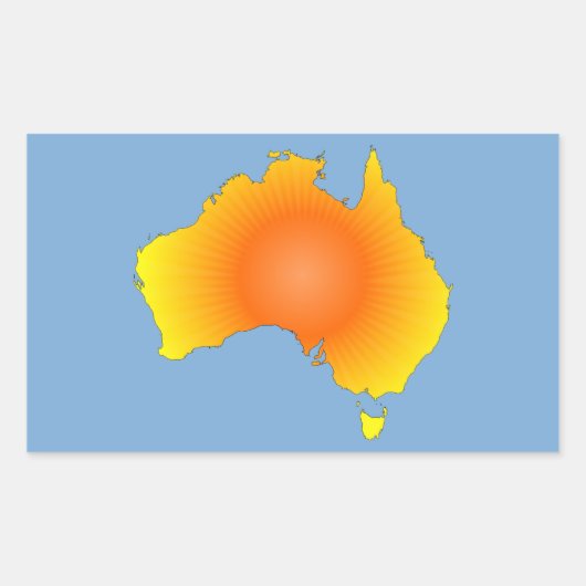 Sticker Rectangulaire Carte Sunny Australie (Devant)