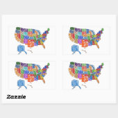 Sticker Rectangulaire Carte US (Feuille)