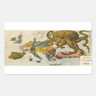 Sticker Rectangulaire Carte Vintage amusante de l'Europe