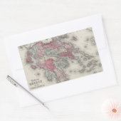 Sticker Rectangulaire Carte vintage de la Grèce (1865) (Enveloppe)