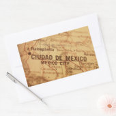 Sticker Rectangulaire Carte Vintage de MEXICO (Enveloppe)