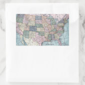 Sticker Rectangulaire Carte vintage USA (Sac)