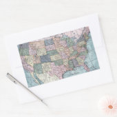 Sticker Rectangulaire Carte vintage USA (Enveloppe)
