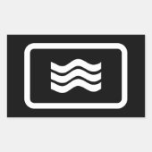 Sticker Rectangulaire Carte Zener | 3 lignes verticales ondulées (Devant)