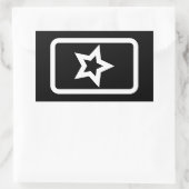 Sticker Rectangulaire Carte Zener | Hollow 5 Pointed Star (Sac)