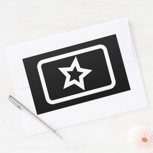 Sticker Rectangulaire Carte Zener | Hollow 5 Pointed Star (Enveloppe)