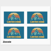 Sticker Rectangulaire Carter Dome New Hampshire Retro Turquoise (Feuille)