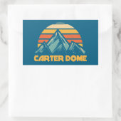 Sticker Rectangulaire Carter Dome New Hampshire Retro Turquoise (Sac)