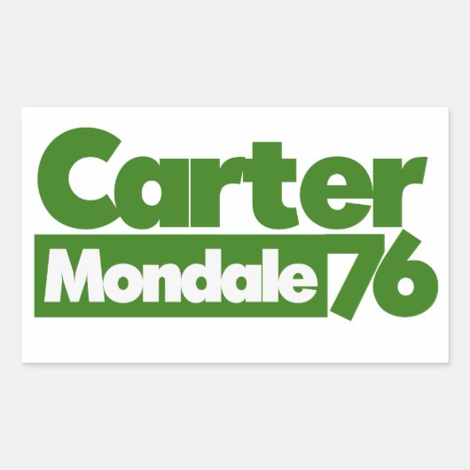 Sticker Rectangulaire Carter Mondale 1976 Politique rétro (Devant)