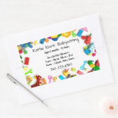 Sticker Rectangulaire Cartes de visite simples de garde d'enfants (Enveloppe)
