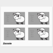 Sticker Rectangulaire Cartographie de mouton blanc mou (Feuille)