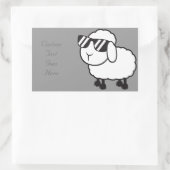Sticker Rectangulaire Cartographie de mouton blanc mou (Sac)
