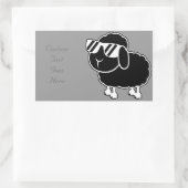 Sticker Rectangulaire Cartographie de mouton noir mignon (Sac)