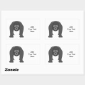 Sticker Rectangulaire Carton de Gorilla (Feuille)