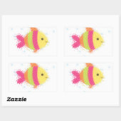Sticker Rectangulaire Carton de poisson mignon (Feuille)
