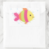 Sticker Rectangulaire Carton de poisson mignon (Sac)