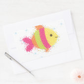 Sticker Rectangulaire Carton de poisson mignon (Enveloppe)