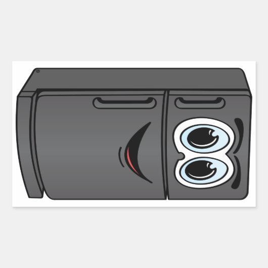 Sticker Rectangulaire Carton du réfrigérateur noir (Devant)