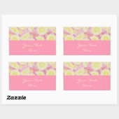 Sticker Rectangulaire Carton rouge citronnade rose "Your Text" rectangle (Feuille)