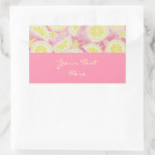 Sticker Rectangulaire Carton rouge citronnade rose "Your Text" rectangle (Sac)