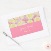 Sticker Rectangulaire Carton rouge citronnade rose "Your Text" rectangle (Enveloppe)
