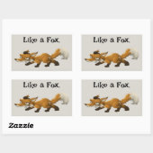 Sticker Rectangulaire Cartoon Clever Fox - "Like a Fox" Design (Feuille)