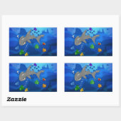 Sticker Rectangulaire Cartoon Hammerhead Shark (Feuille)