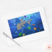 Sticker Rectangulaire Cartoon Hammerhead Shark (Enveloppe)
