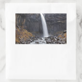 Sticker Rectangulaire Cascade de Svartifoss en Islande rectangle autocol (Sac)