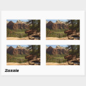 Sticker Rectangulaire Cascade des piscines d'Emerald dans le parc nation (Feuille)