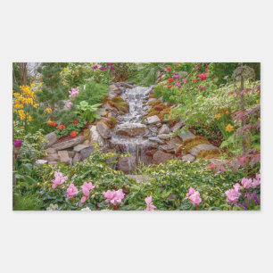 Sticker Rectangulaire Cascade flottante avec fleurs de printemps