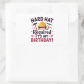 Sticker Rectangulaire Casquette dur requis C'est mon anniversaire c (Sac)