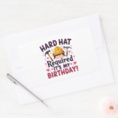 Sticker Rectangulaire Casquette dur requis C'est mon anniversaire c (Enveloppe)