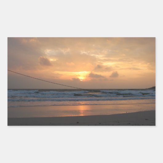 Sticker Rectangulaire Casquette Rin Beach Sunrise ... Koh Phangan, Thaïl (Devant)