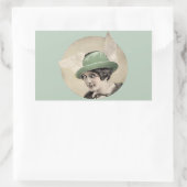 Sticker Rectangulaire Casquette vert vintage (Sac)